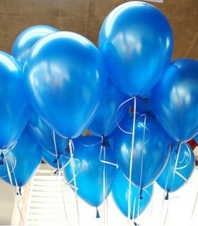 mavi metalik balon