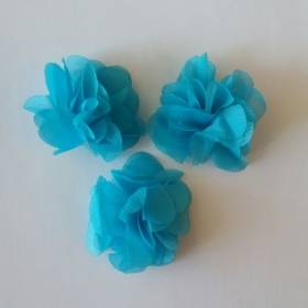 24 adet Lazer Kesim Çiçek Turkuaz Mavi C04