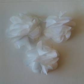 24 adet Lazer Kesim Çiçek Beyaz C07